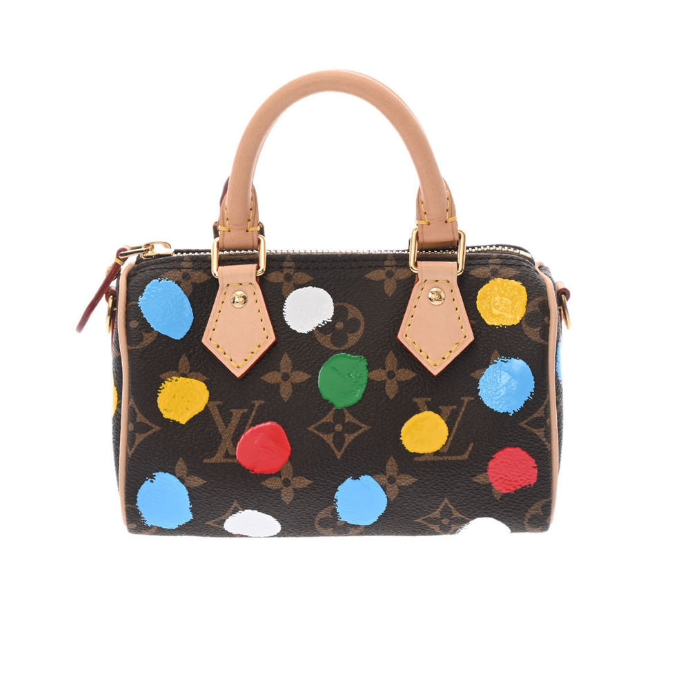 Louis Vuitton Monogram Nano Speedy Dot Brown Canvas Shoulder Bag
